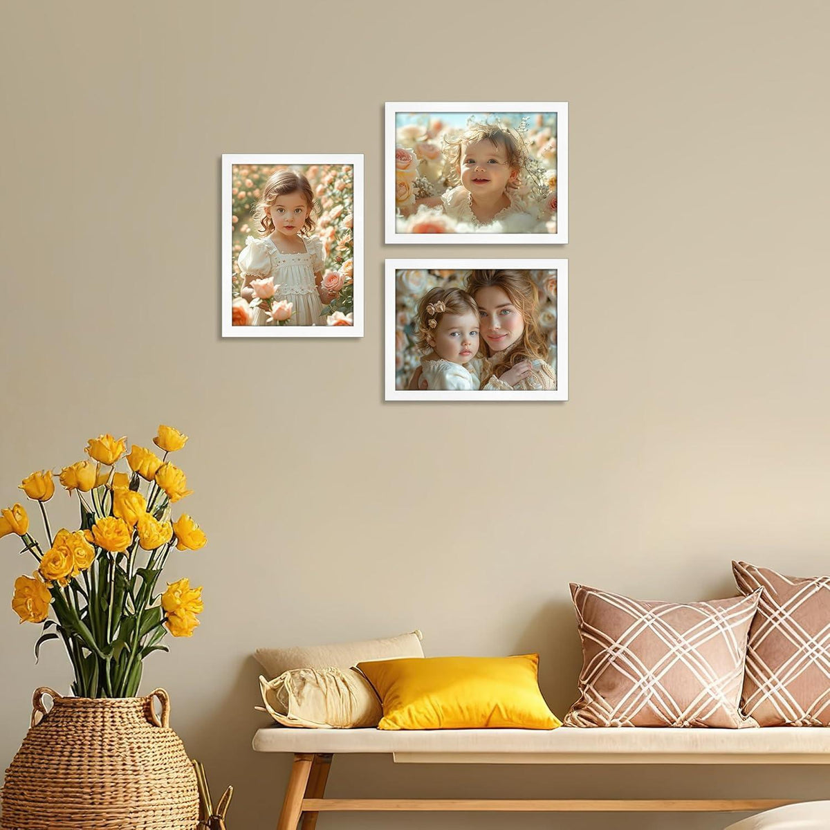Giftgarden Weiße Bilderrahmen 15x20 cm für 20x15 Foto, Modernes Fotorahmen-Set