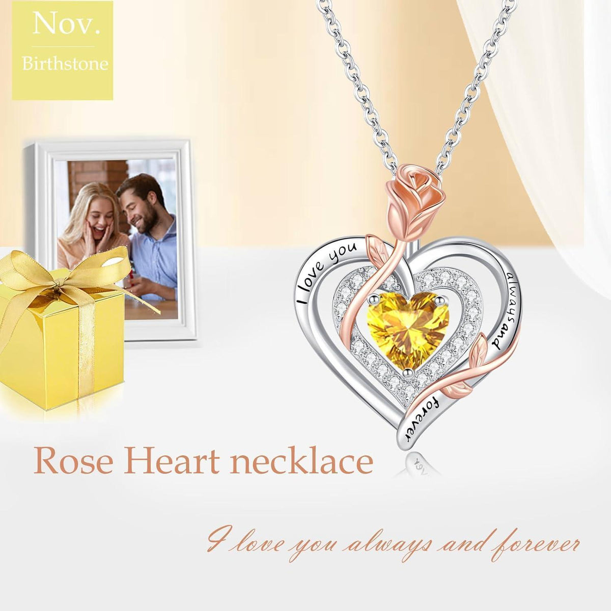 Silber Halskette Damen 925 Herz Rose Gravur Kette Geschenk