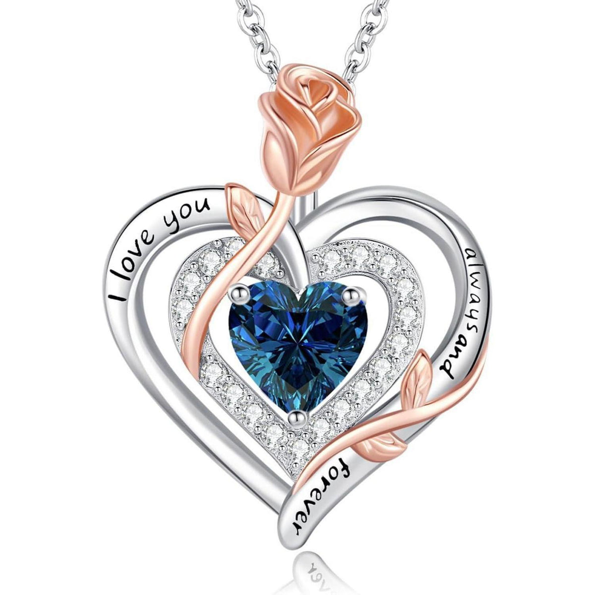 Silber Halskette Damen 925 Herz Rose Gravur – Muttertag Geschenk