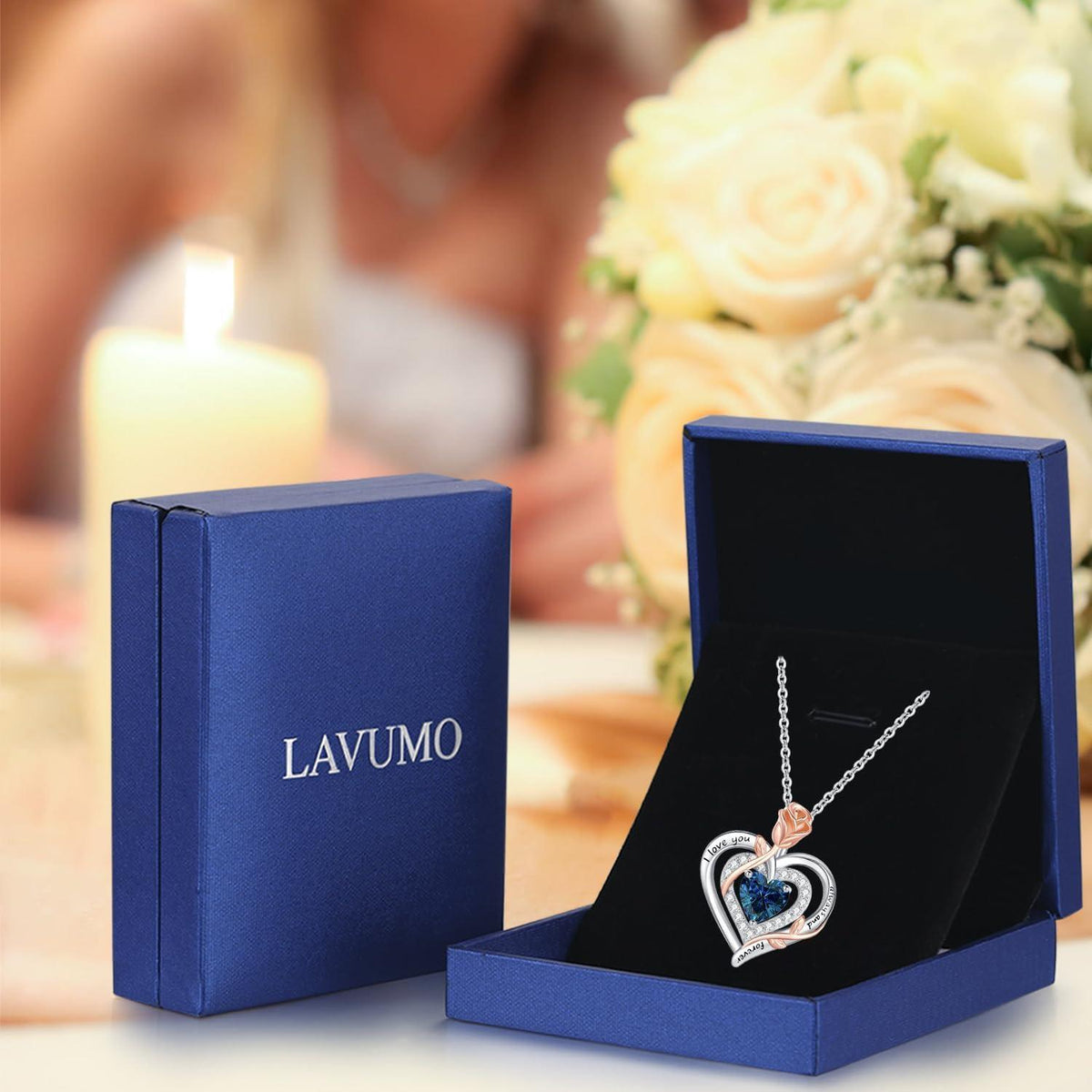 Silber Halskette Damen 925 Herz Rose Gravur – Muttertag Geschenk