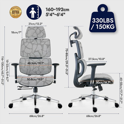 Ergonomischer Bürostuhl mit hoher Rückenlehne und