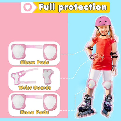Kinder Schoner Set für Inliner & Skateboard, Rosa S