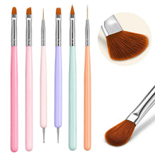 Profi Acryl Nagel Pinsel Set (6 Stück) – Premium Nailart Pinsel