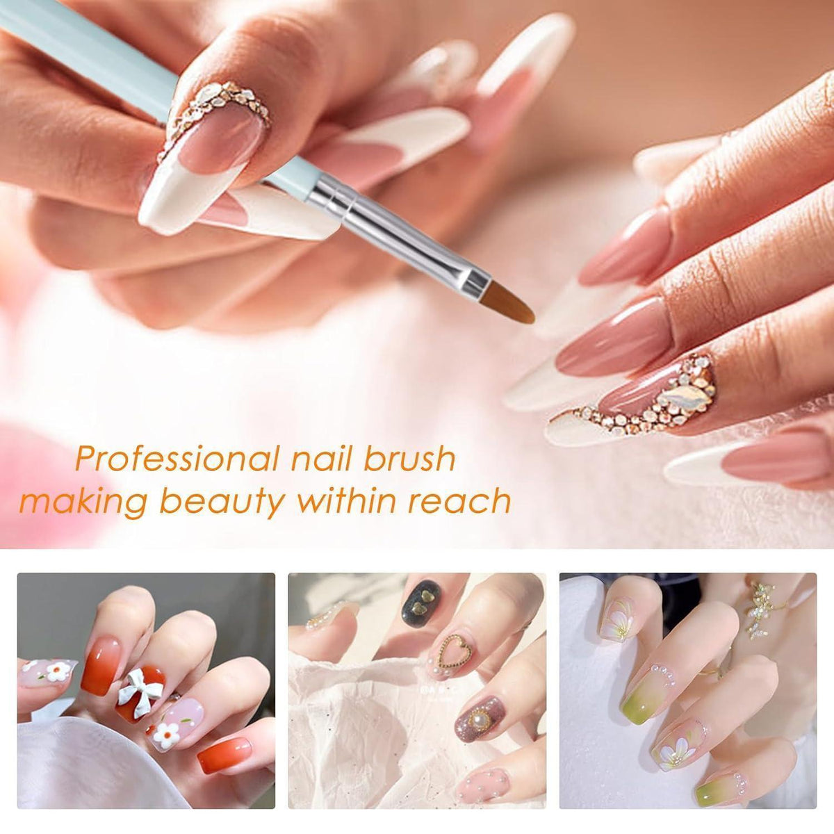 Profi Acryl Nagel Pinsel Set (6 Stück) – Premium Nailart Pinsel