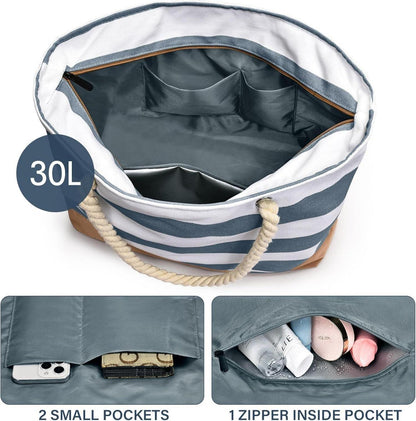Oscaurt Strandtasche Tote Bag Groß Wasserdicht Reißverschluss Frauen Geschenk