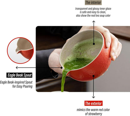 Matcha Tee Set Bambus Schneebesen Schale 9-tlg. Japanisch Tee Rot