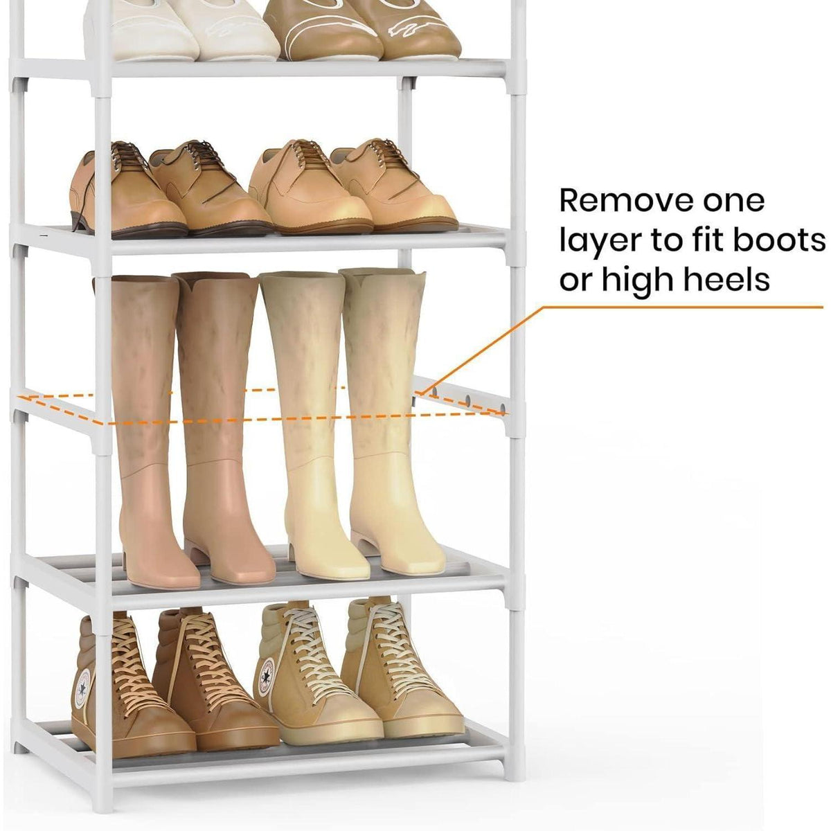 10-Ebenen Schuhregal Metall – Platzsparend & Multifunktional