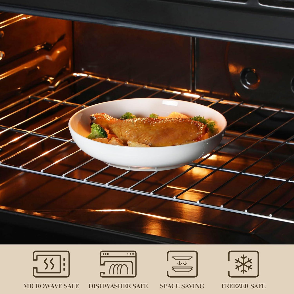 MALACASA Pastateller Suppenteller Salatteller Servierteller Set 4tlg. 1250ml