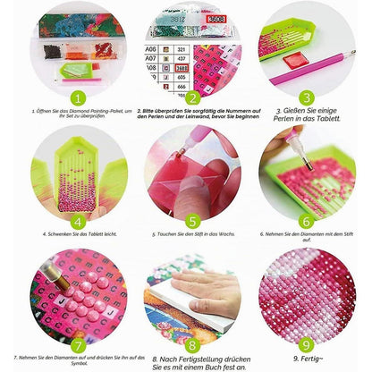 Diamantmalerei Schildkröte 5D Bastelset für Erwachsene & Kinder