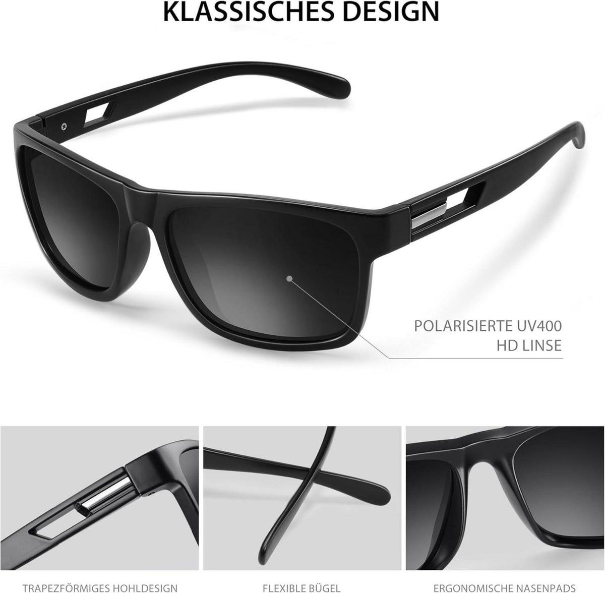 Polarisierte Sonnenbrille UV400 Schutz für Damen Herren