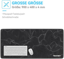 TECKNET XXL Gaming Mouse Pad Schwarz 900x400mm, Wasserdicht