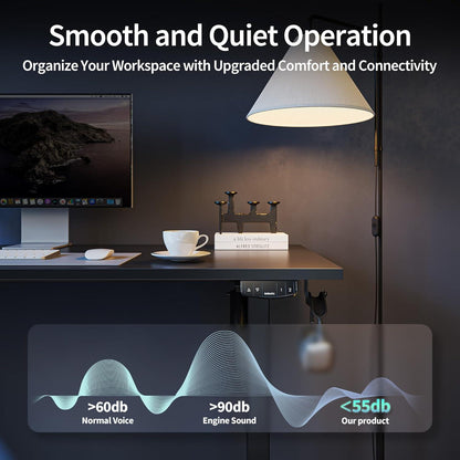 Elektrischer Höhenverstellbarer Schreibtisch 140 x 60 cm Memory-Handsteuerung Schwarz