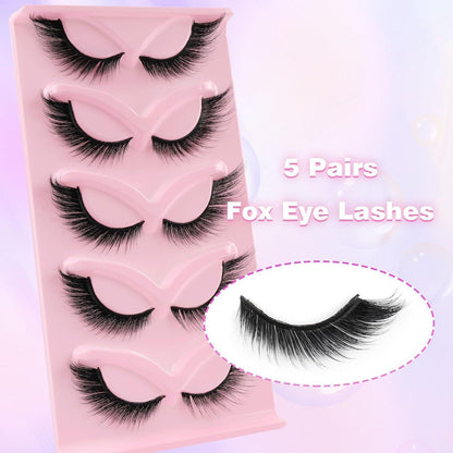 Falsche Wimpern Set Cat Eye mit Kleber & Entferner