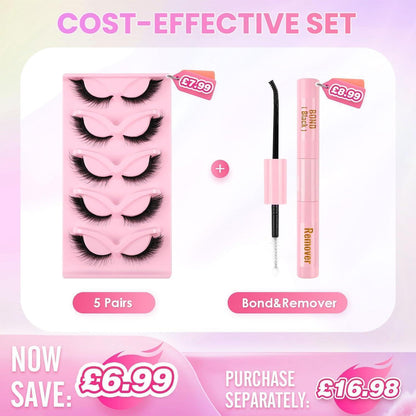 Falsche Wimpern Set Cat Eye mit Kleber & Entferner