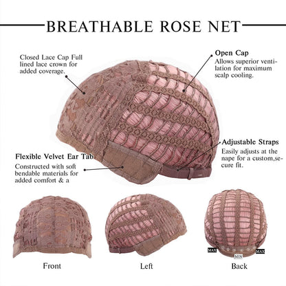 Lange gewellte rosa Perücke mit Pony – Synthetisch & natürlich