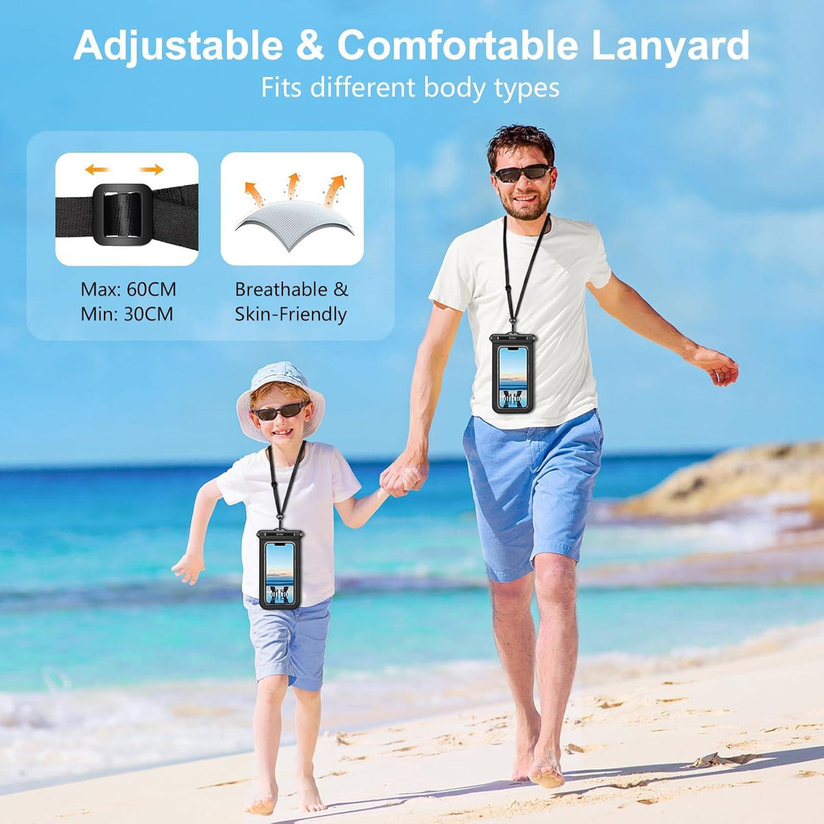 Wasserdichte Handyhülle 2er-Pack IPX8 Unterwasser Handytasche