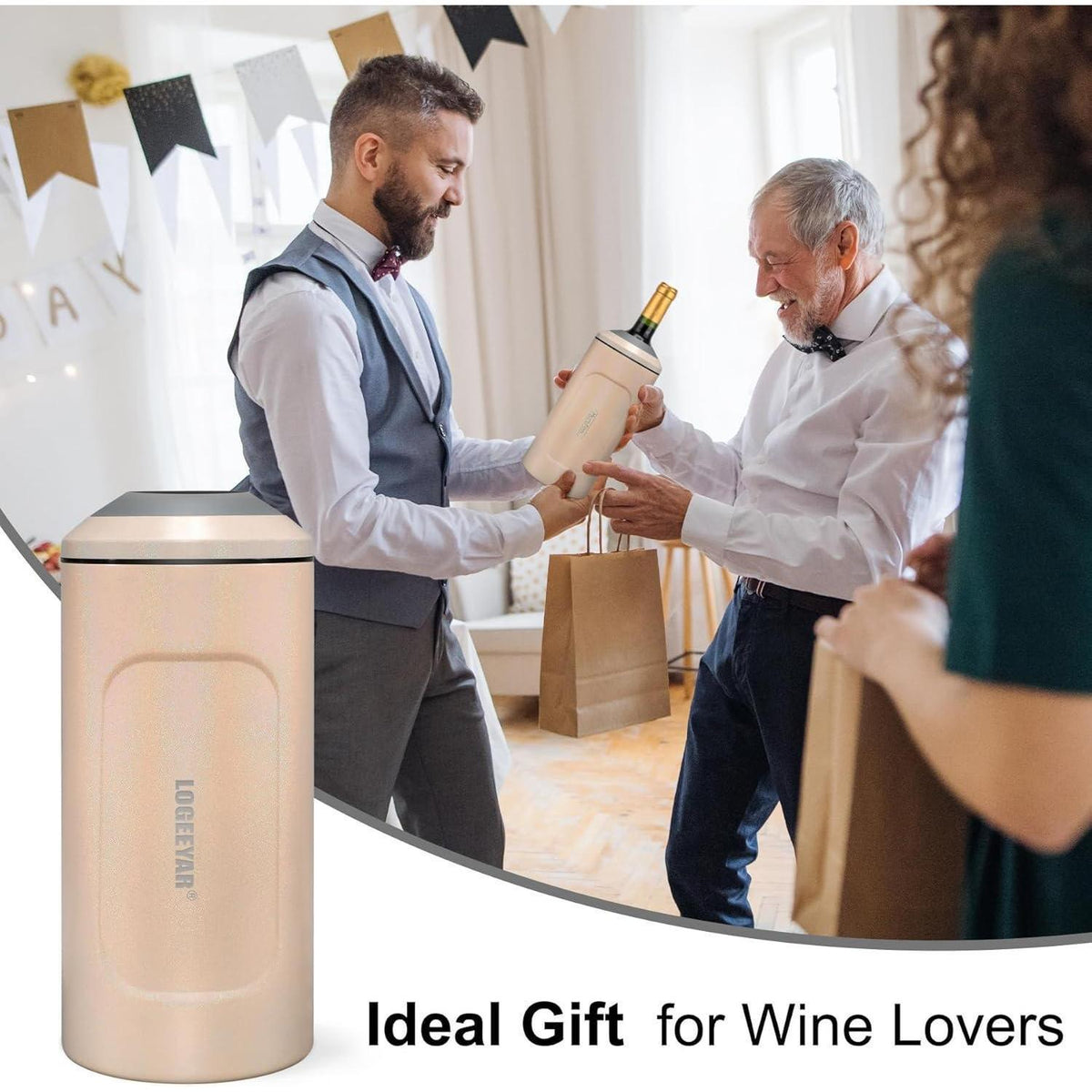 Weinkühler 750ml Edelstahl - Champagnerkühler für Wein & Sekt