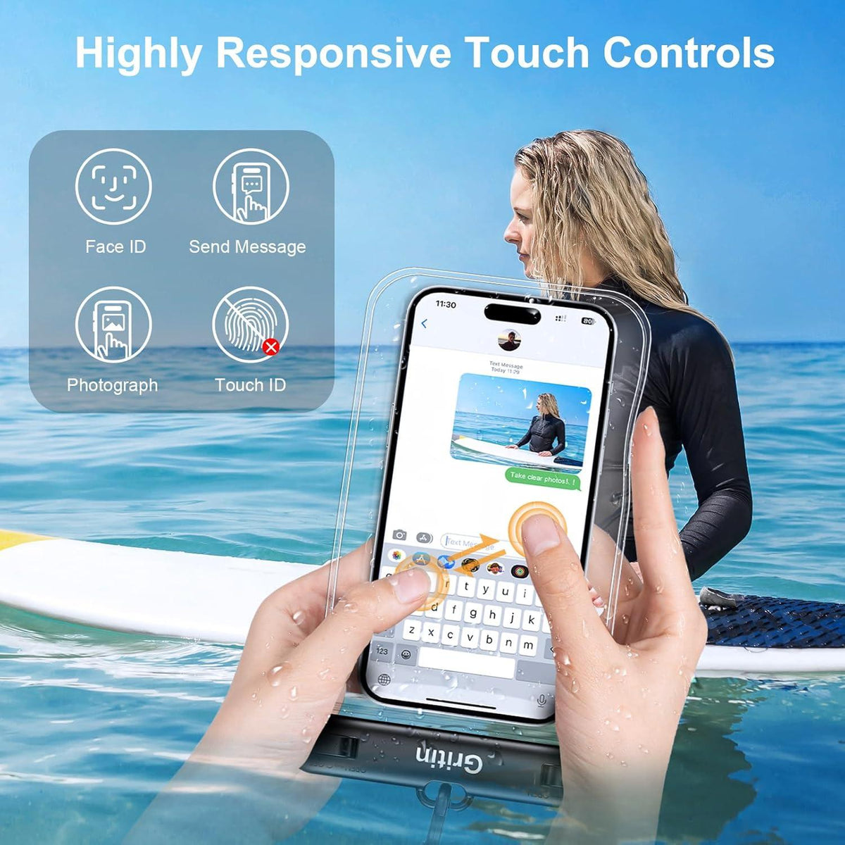 Wasserdichte Handyhülle IPX8 für iPhone Galaxy bis 7.2 Zoll [2