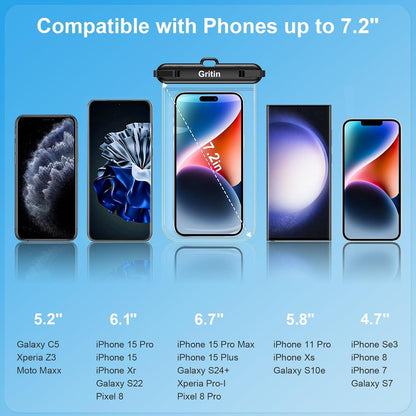 Wasserdichte Handyhülle IPX8 2er-Pack Unterwasser Hülle iPhone Galaxy
