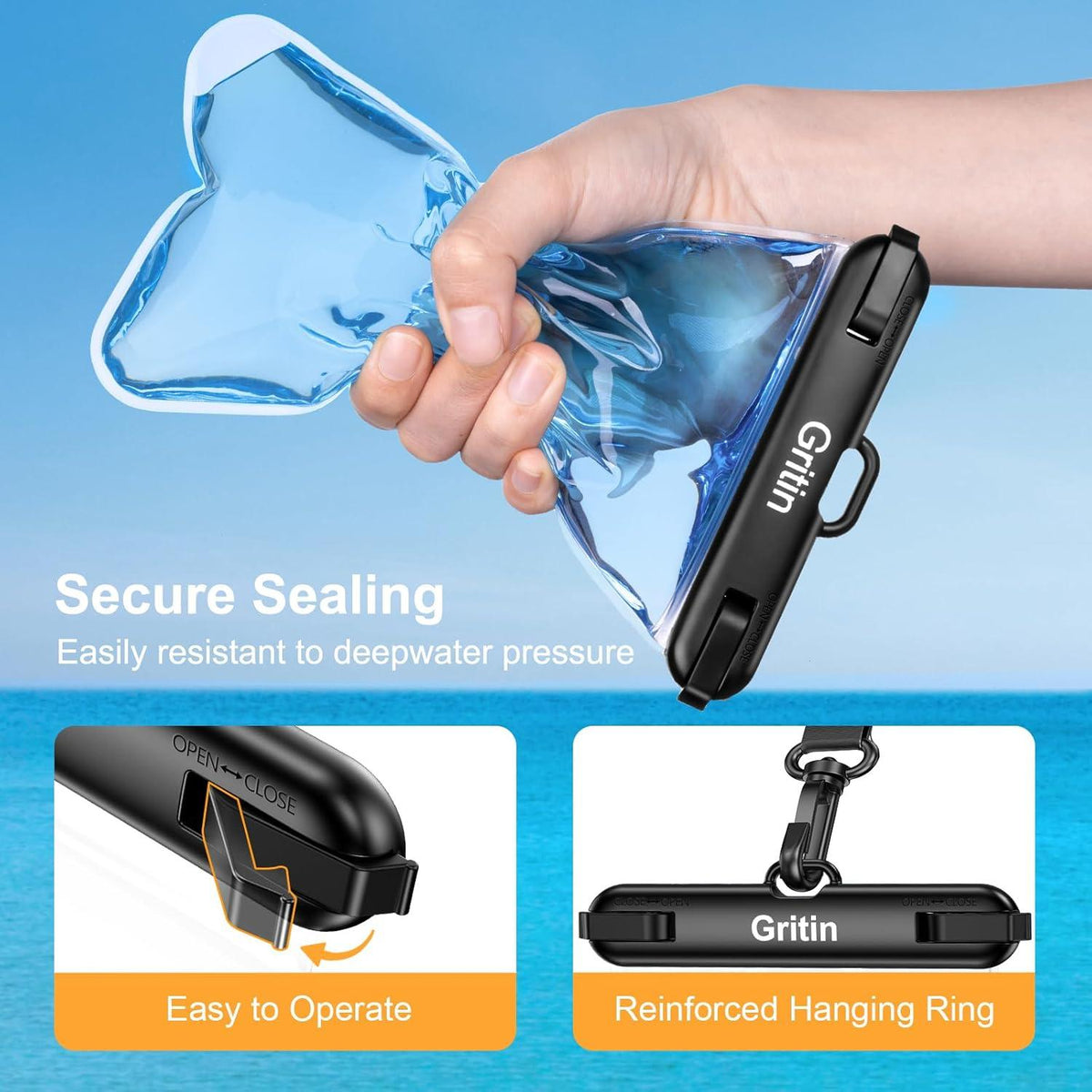 Wasserdichte Handyhülle IPX8 2er-Pack Unterwasser Hülle iPhone Galaxy