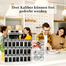 24 Gewürzstreuer Set Eckig mit drehbarem Edelstahldeckel und