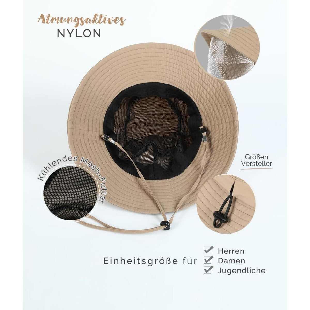 Regenhut Damen Herren Wasserdicht, UV Schutz, Faltbar