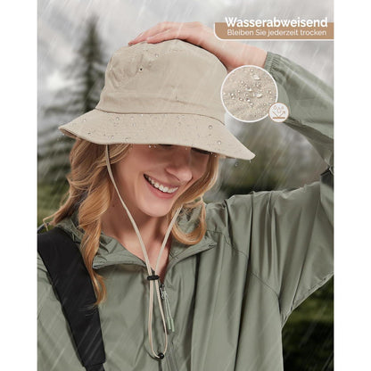 Regenhut Damen Herren Wasserdicht, UV Schutz, Faltbar