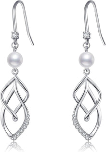 Perlenohrringe 925 Sterling Silber 5mm hängend Damen Ohrhänger