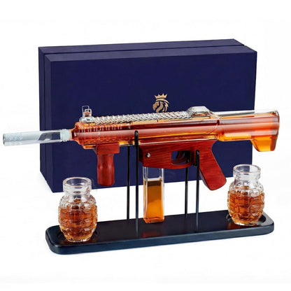 Whiskey Karaffe Geschenkset mit Gläsern & Holzständer