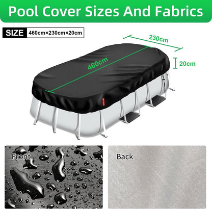 Poolabdeckung Rechteckig Schwarz 460x230cm Kordelzug Uv-Schutz stabil