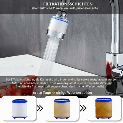2x Wasserfilter Wasserhahn 360° drehbar mit Ersatzfiltern