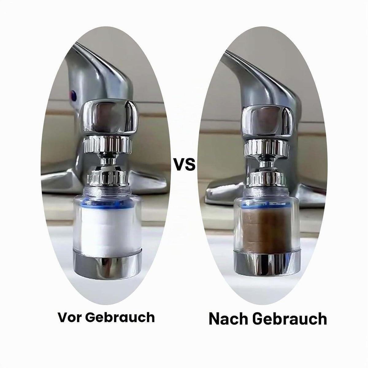 2x Wasserfilter Wasserhahn 360° drehbar mit Ersatzfiltern