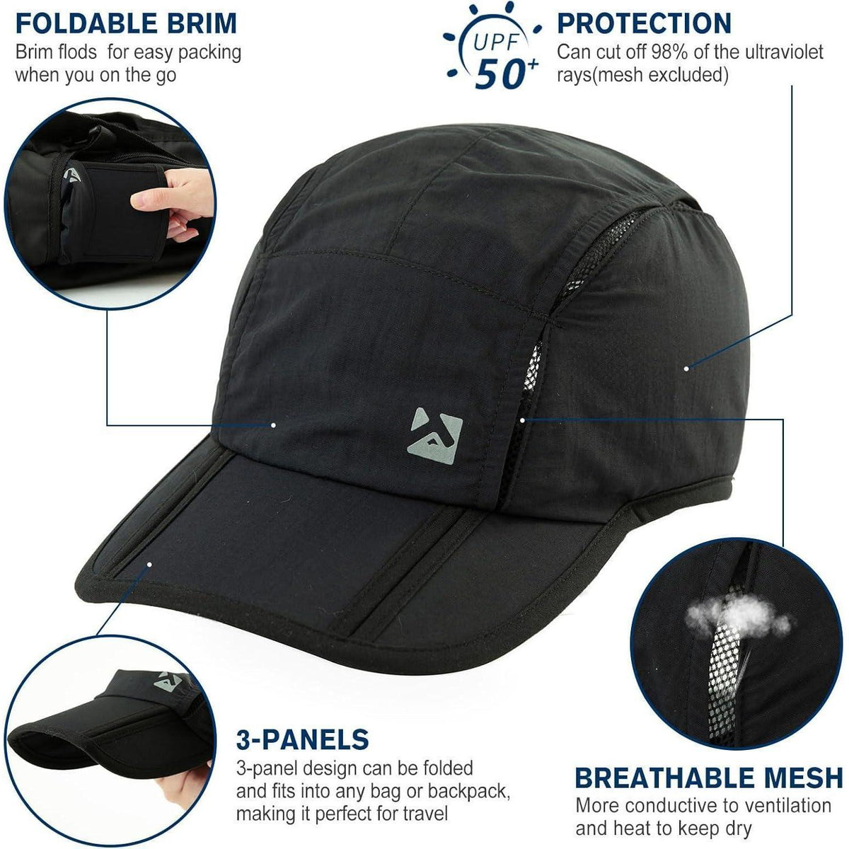Baseball Cap Herren XL/XXL Atmungsaktiv UV Schutz Sports Kappe