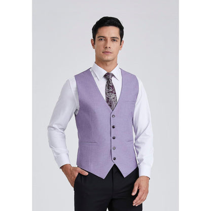 Herren Anzugweste V-Ausschnitt mit Taschen Lila XS-4XL