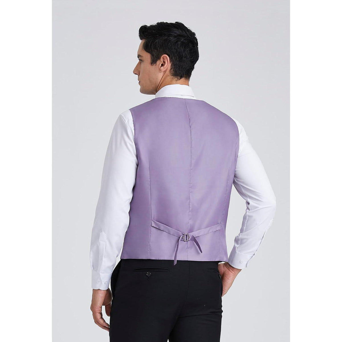 Herren Anzugweste V-Ausschnitt mit Taschen Lila XS-4XL
