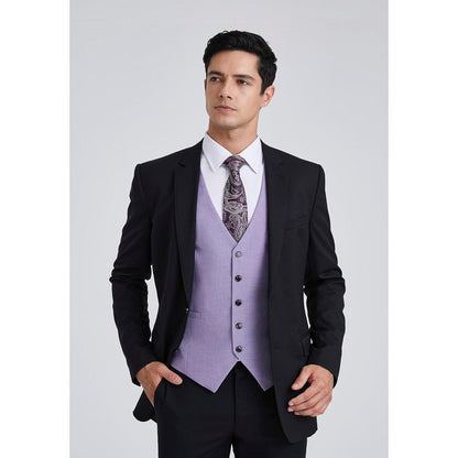 Herren Anzugweste V-Ausschnitt mit Taschen Lila XS-4XL
