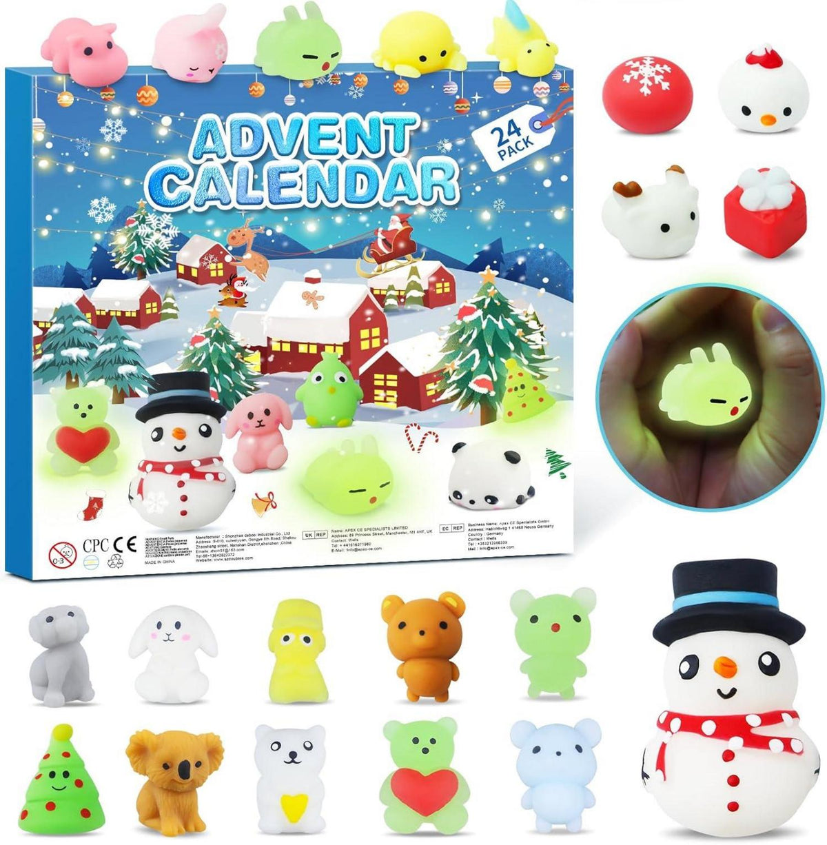 Mochi Adventskalender Squishy Toys Weihnachten 24 Tage Countdown