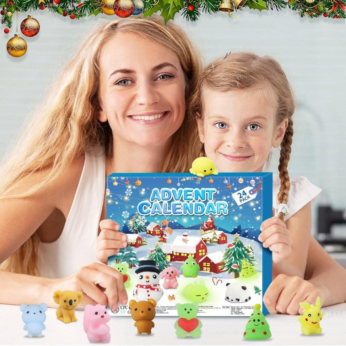 2024 Mochi Squishy Adventskalender Weihnachten 24 Tage Countdown - 24er Pack