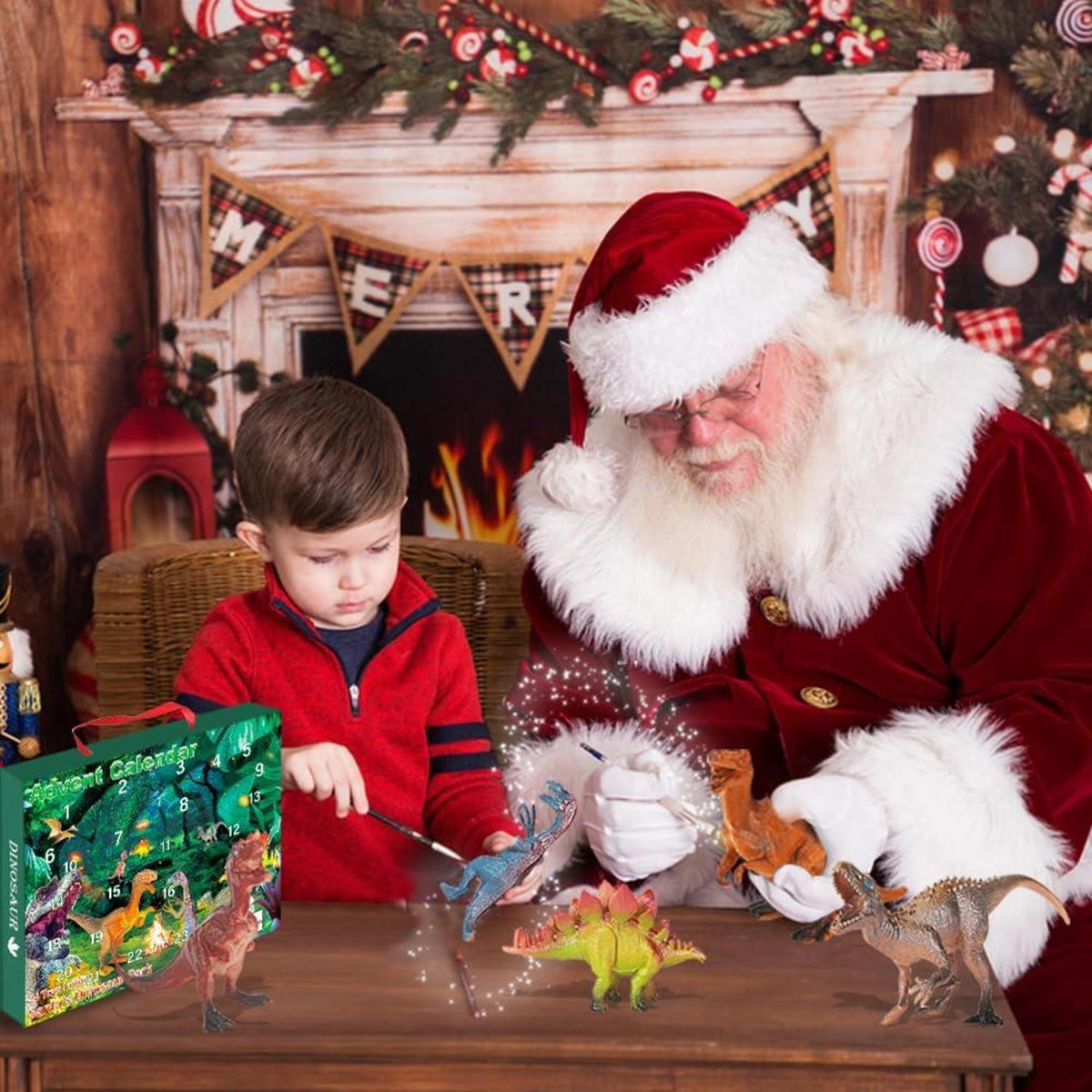 Dinosaurier Adventskalender 2024 für Kinder Jungen Mädchen 24 Tage