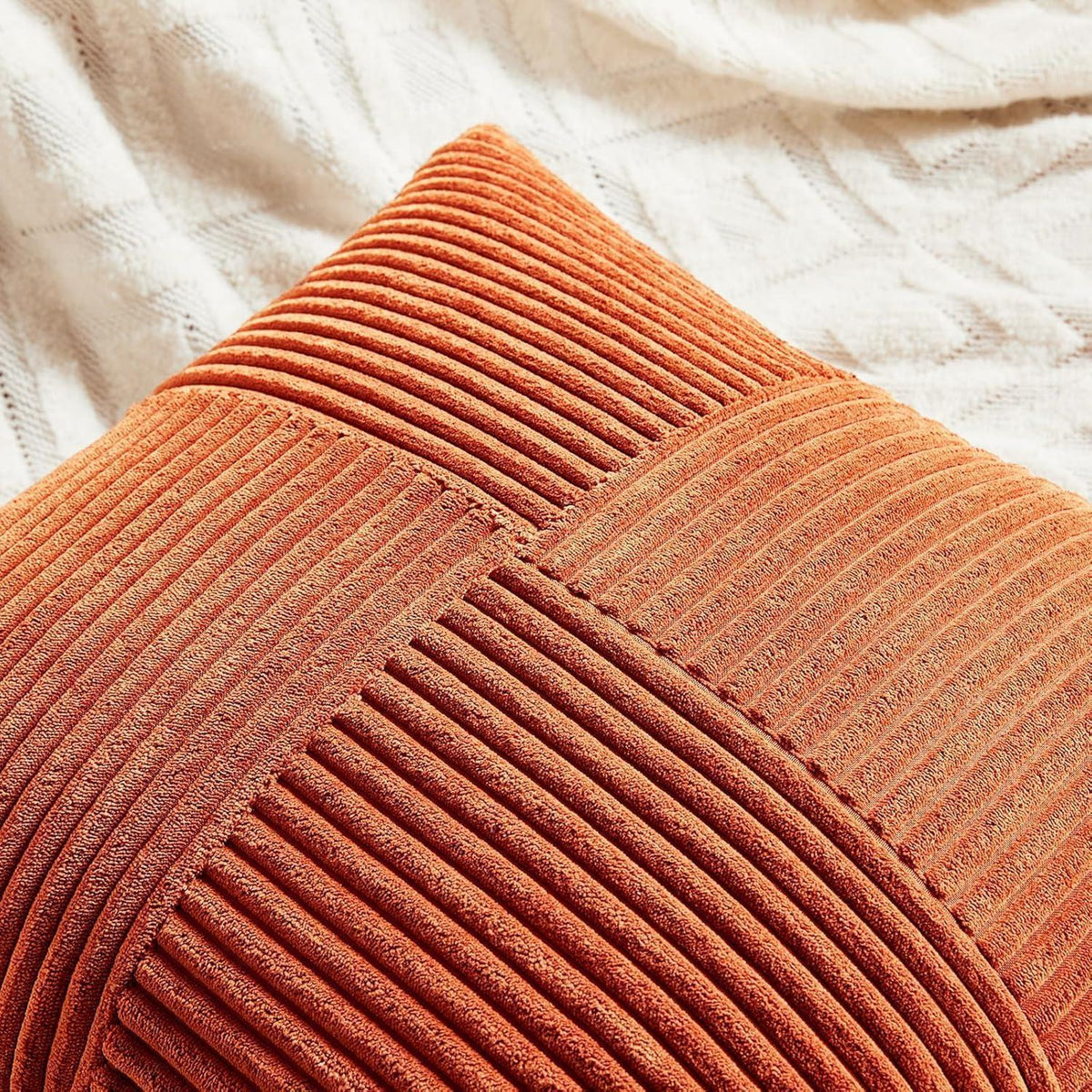 Kissenbezüge 2er Set Kordsamt Karamell 40x40cm Weich Modern
