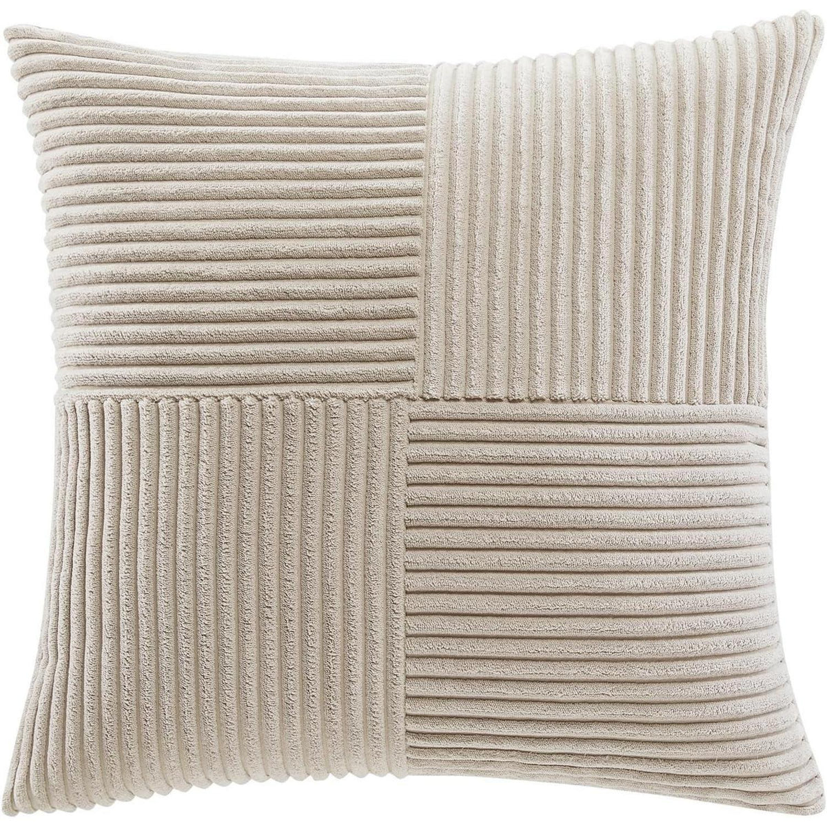 2er Set Kissenbezüge Kordsamt Taupe 35x35cm Boho Deko