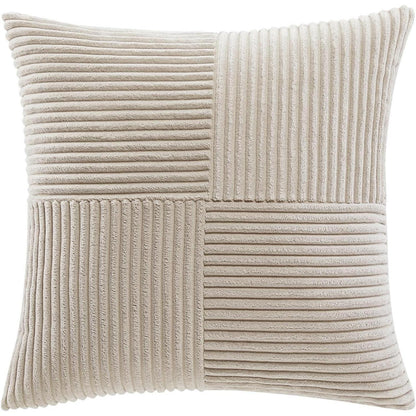 2er Set Kissenbezüge Kordsamt Taupe 35x35cm Boho Deko