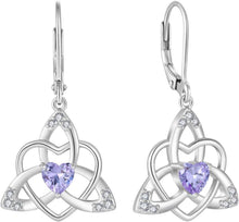 Keltischer Knoten Ohrringe 925 Sterling Silber Alexandrit