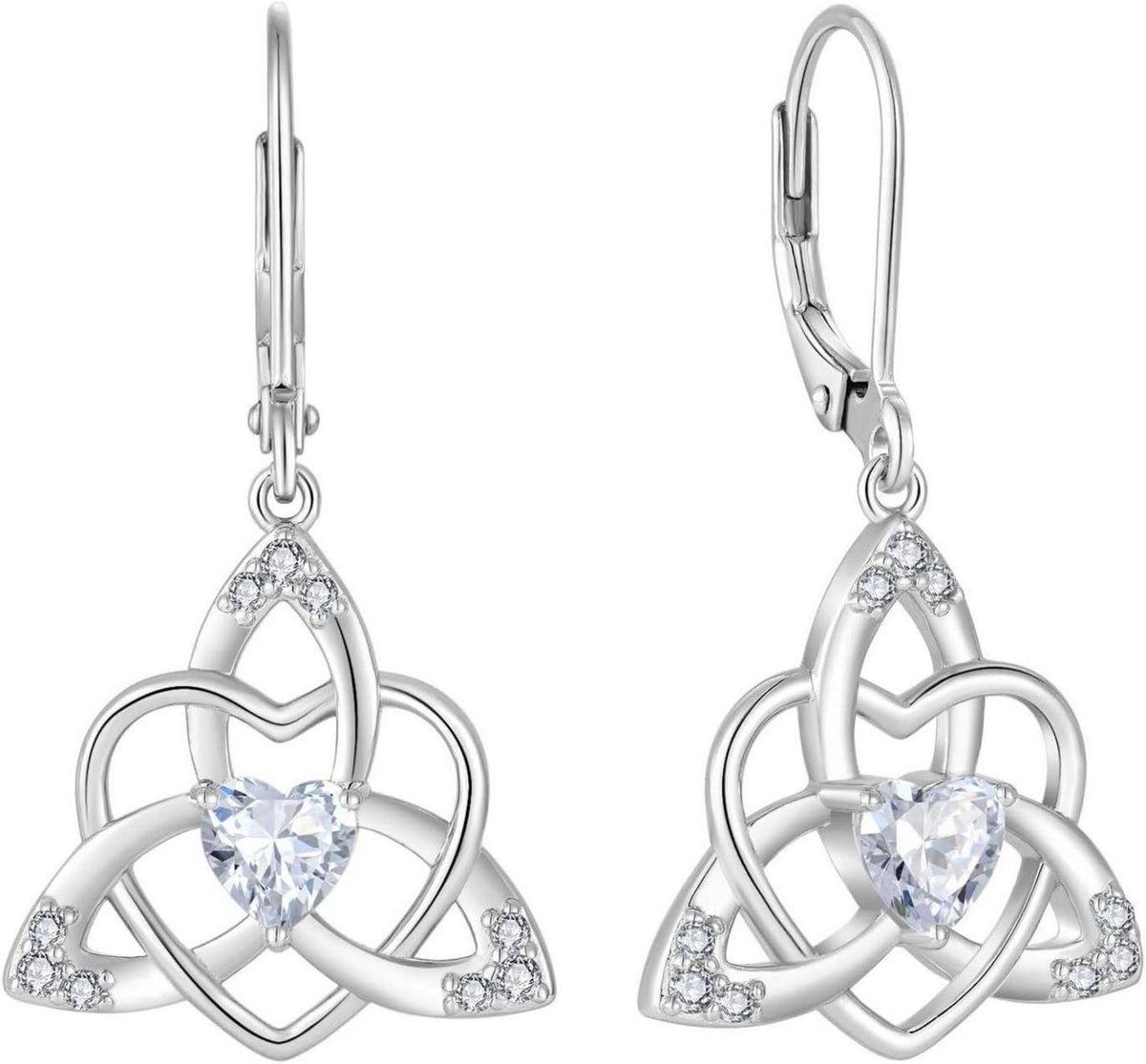 Keltischer Knoten 925 Sterling Silber Ohrringe mit Zirkonia