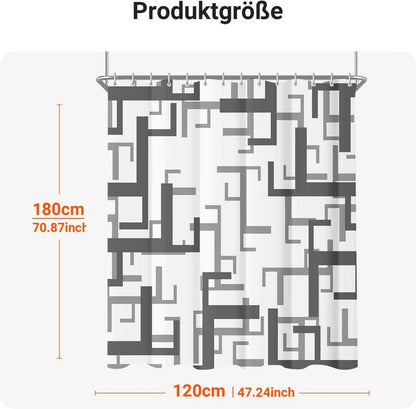 Duschvorhang 120x180cm Block Antischimmel Wasserabweisend Polyester