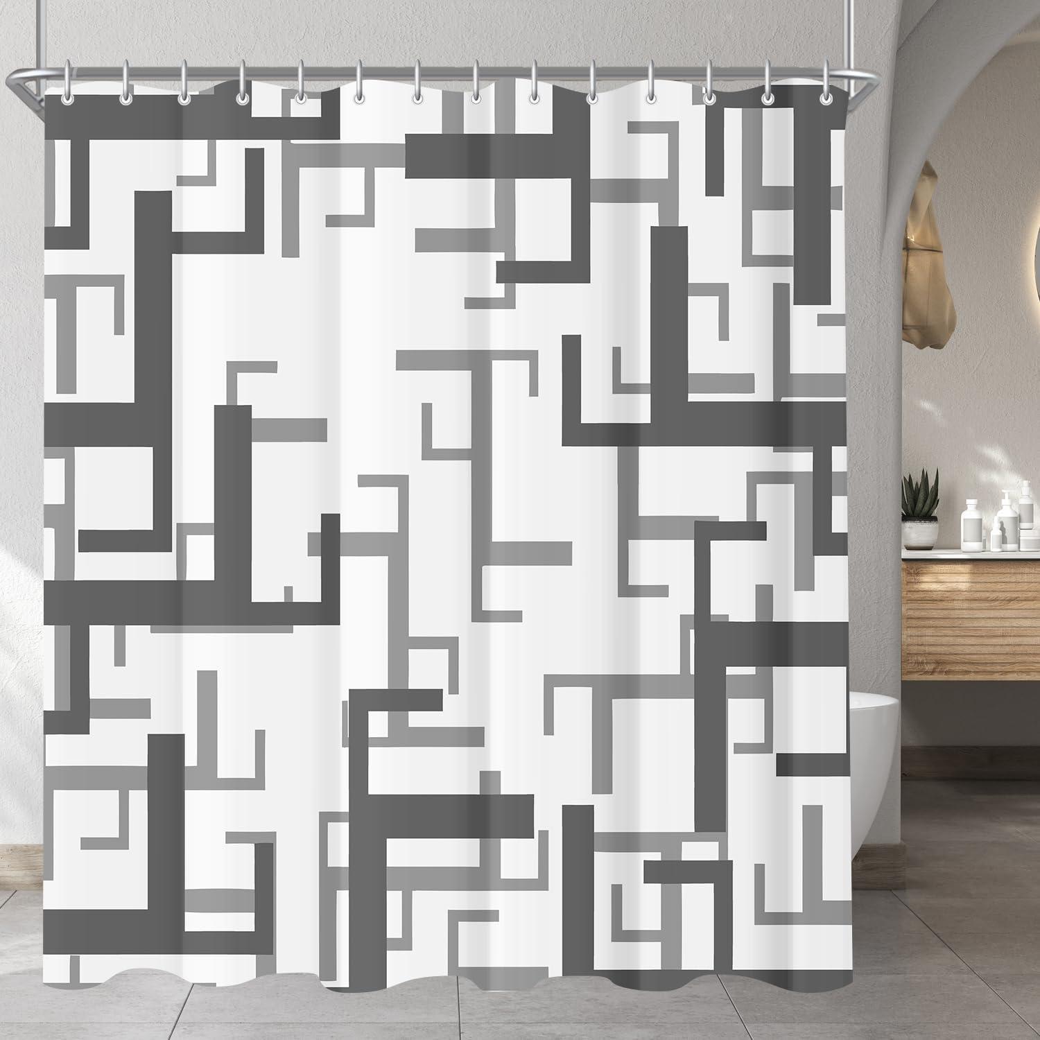 Duschvorhang 150x180cm Block Textil Antibakteriell 8 Ösen Badezimmer