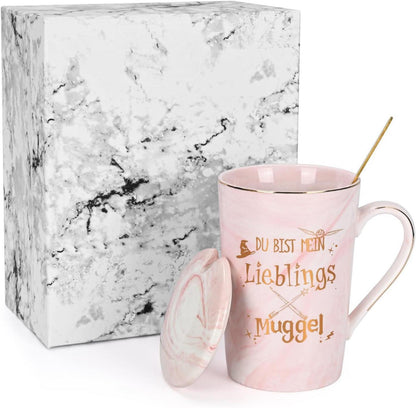 Lustige Geschenk Tasse mit Spruch - Du bist mein Lieblings Muggel, 400ml, Rosa