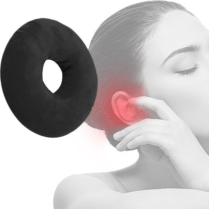 Piercing Kissen mit Loch für Seitenschläfer – Schmerzlinderung Schwarz
