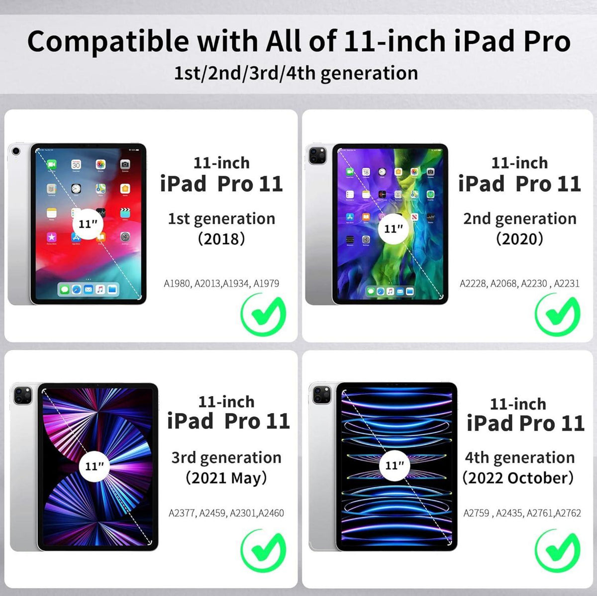 EasyAcc iPad Pro 11 Zoll Hülle, Stifthalter, 2. Gen