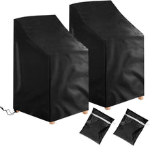 Gartenstuhl Abdeckung 2er Set wasserdicht UV-beständig schwarz